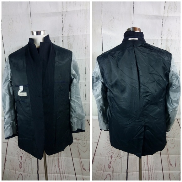 Joseph Abboud 40R Blue Pinstripe Suit Blazer Sport - Picture 8 of 8